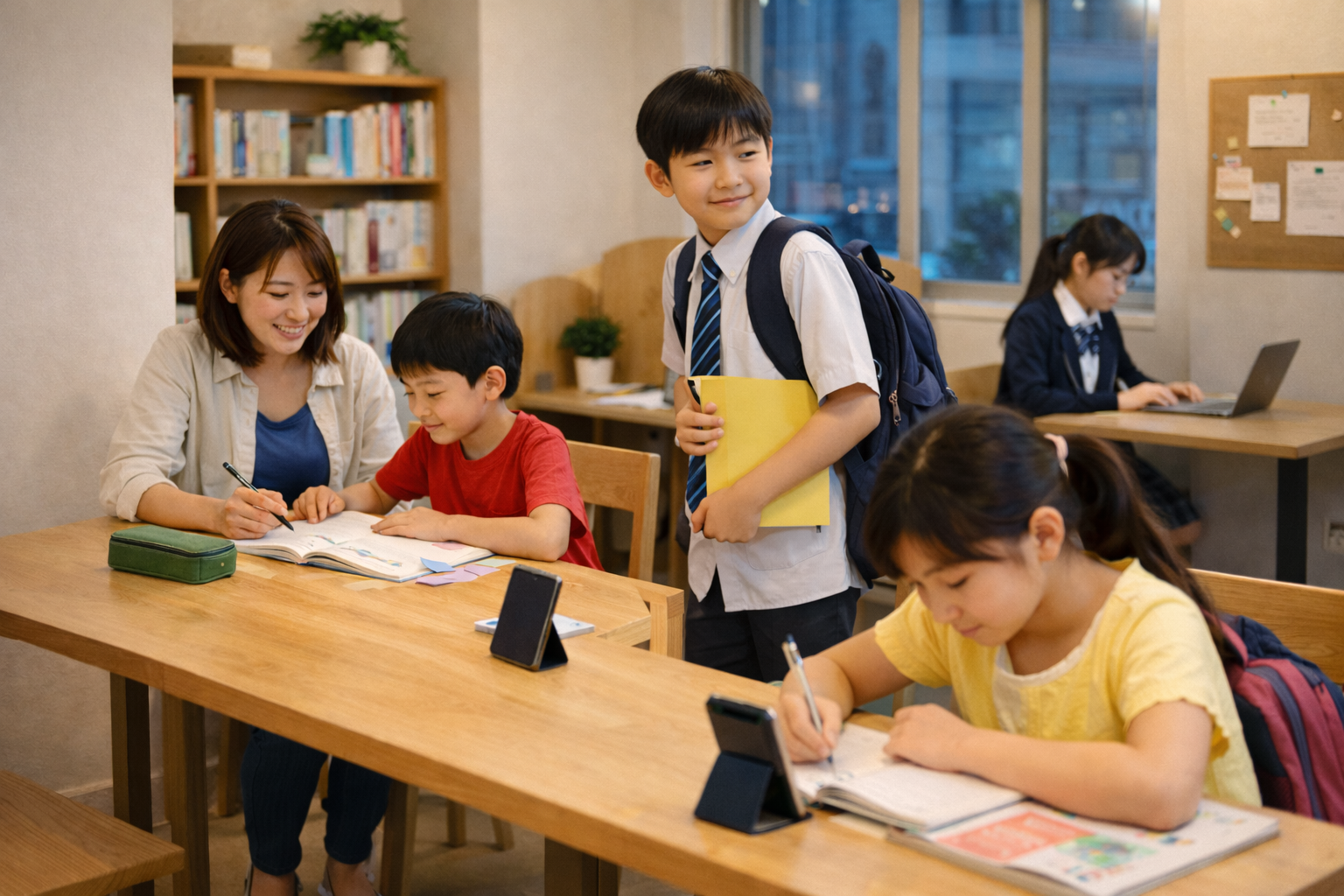 放課後に自然に来て勉強している様子